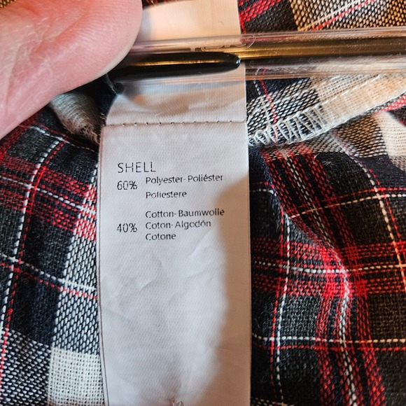 Cupshe Womens XL Plaid Tiered Flounce Mini Dress V neck‎ Black Red White - Picture 8 of 9